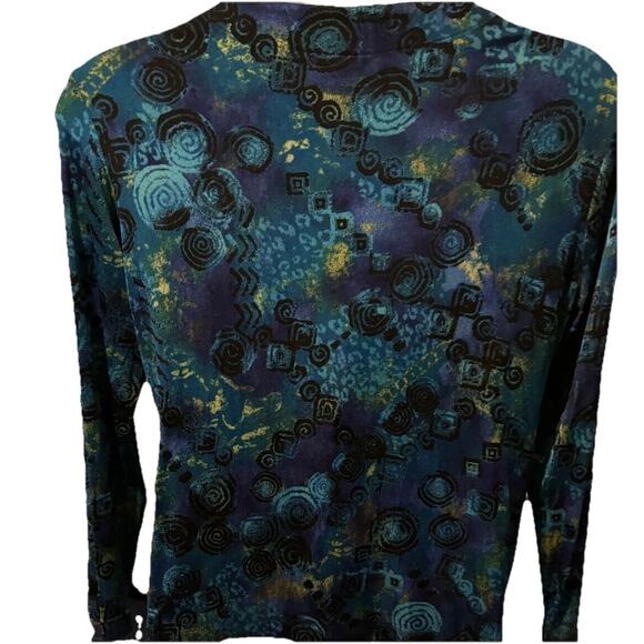 Chicos Travelers Women’s Size 2 Whimsagoth Abstract Business Geometric Y2K Artsy - Picture 7 of 11